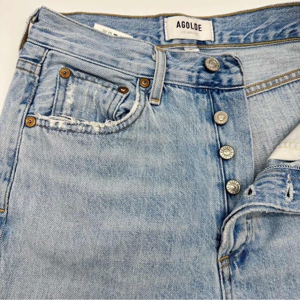 AGOLDE‎ Riley Hi Rise Straight Crop Jean Light Wash Size 25 - Picture 4 of 13